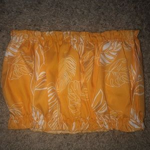 Yellow Floral Design Tube Top